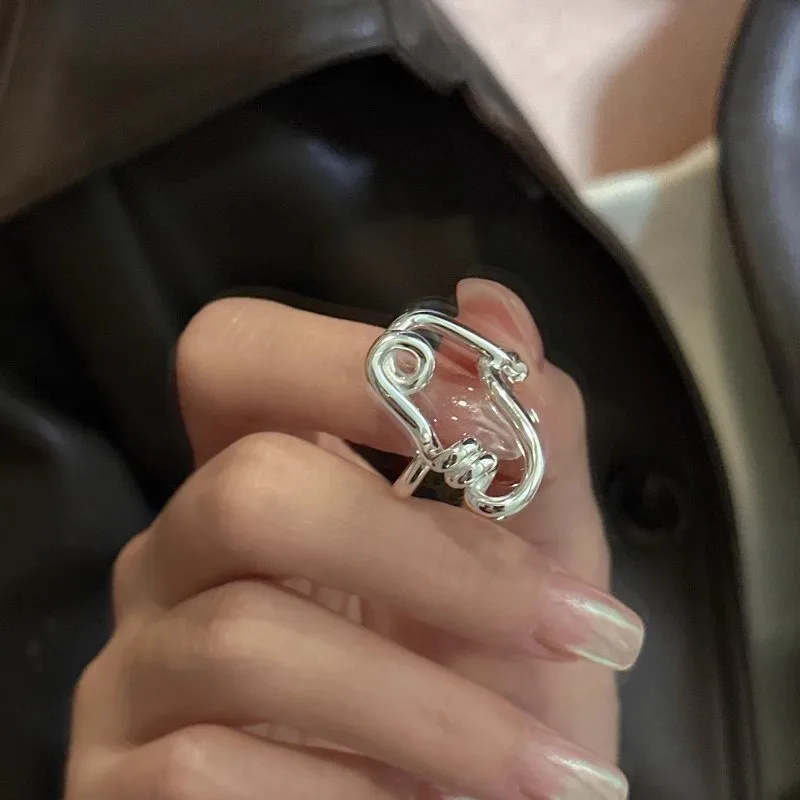 

Женское кольцо в виде серебристой линии PANJB, подарок для девушки, минималистский дизайн, открытые ювелирные изделия, Прямая поставка