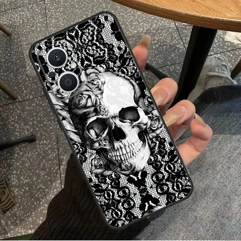 Gothic Floral Skull Phone Case