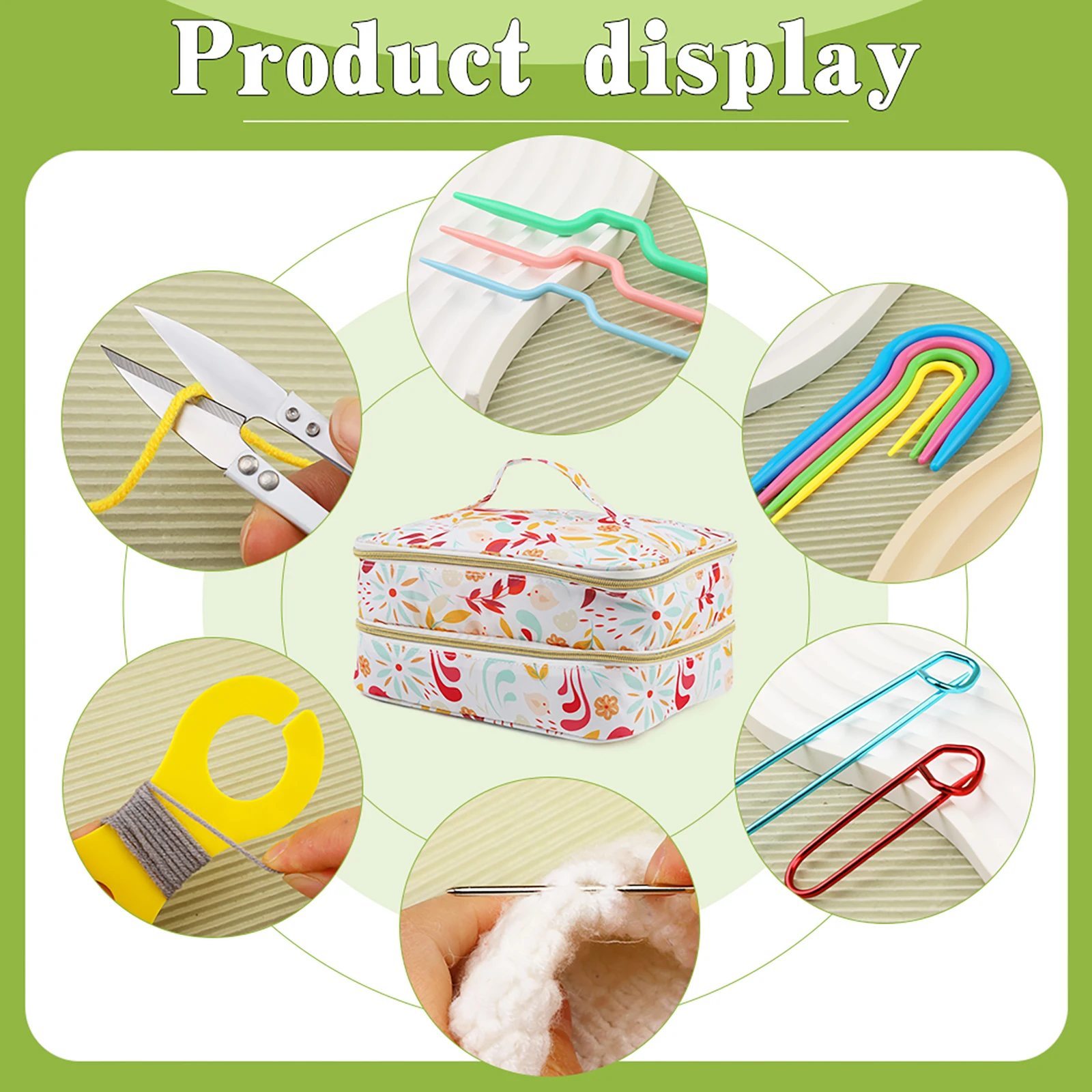 KRABALL Crochet Knitting Hooks Set Big Eye Yarn Needles and Stitch Markers Clip Knit Tool Kit Accessories for Beginners crochet kit crochet hooks knitting supplies crochet needles crochet stitch markers