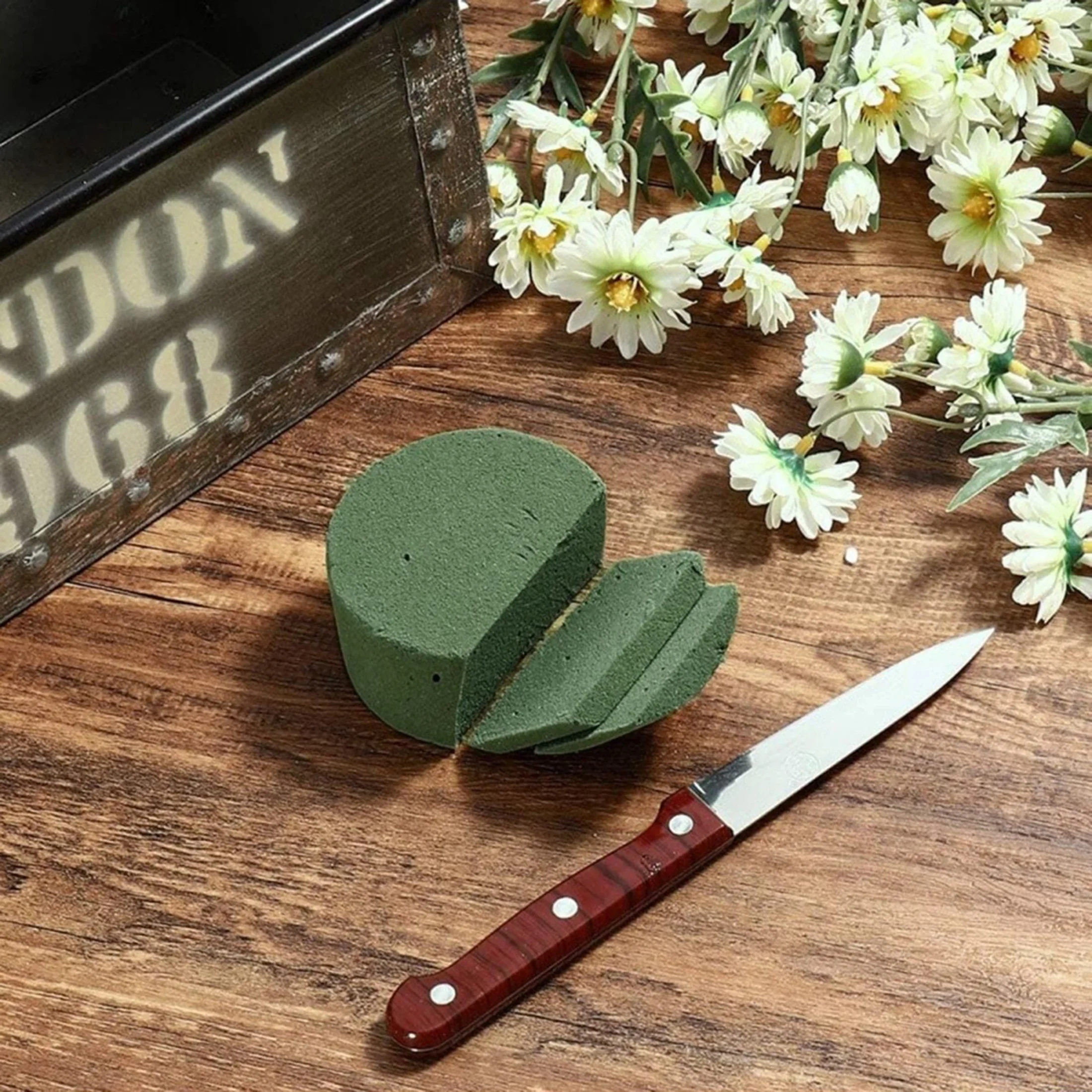 Green Floral Foam, 10PCS Round Floral Foam Brick, Dry Floral Foam Blocks, Artificial Flower Mud DIY Flower Arrangement Kit