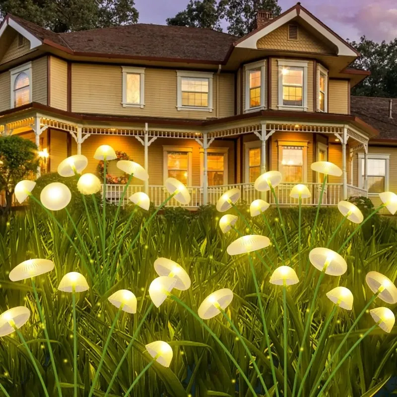 LED Solar Garden Lights Waterproof Mushroom Design for Yard Patio Pathway