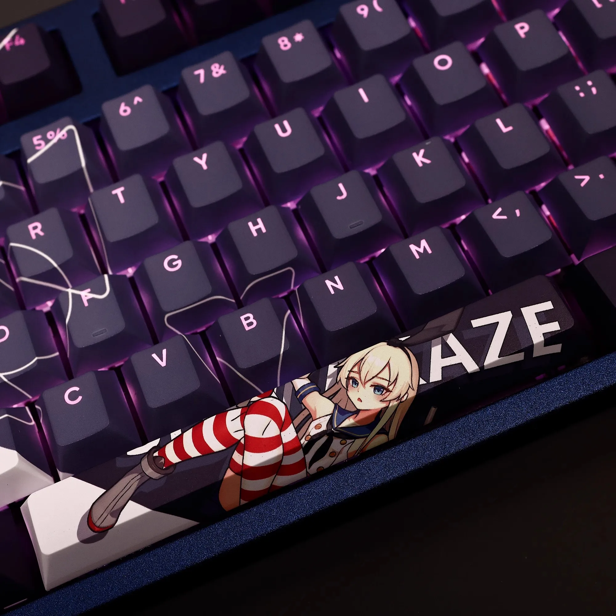 Anime Keycaps Conjunto para Teclado Coleção Kantai Shimakaze Keycap Pbt Dye Subbed Backlit Ansi 61 87 104 108 Chaves - Imagem 2