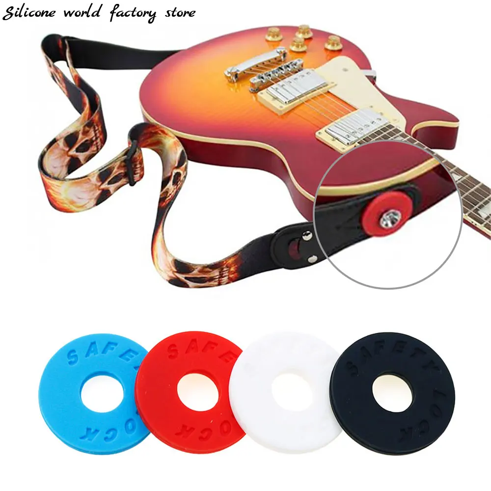 Silicone Guitar Strap Buckle Non-slip Gasket Electric Guitar Bass Wooden Strap Buckle Accessories 1PC