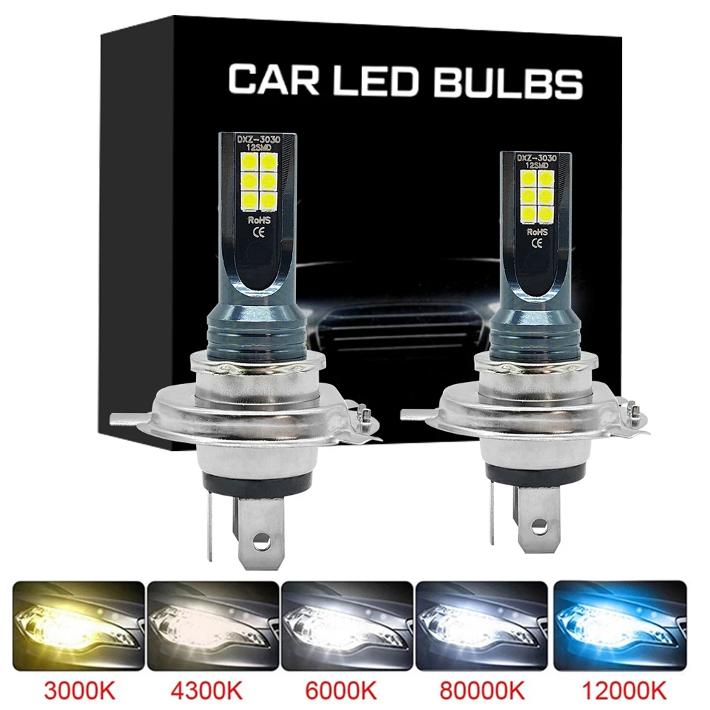 2pcs New H7 H4 Super Bright 100w Led Headlight Fog Drl Bulbs High/low Beam  6000k White H8 H9 H11 9005 9006 Lamps 24v 12v 4300k