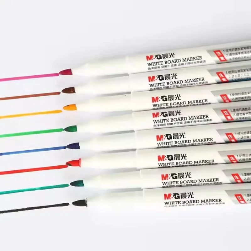 M&G Whiteboard pen Drawing pen Blackboard color pen, portable and easy to erase color 8 sets