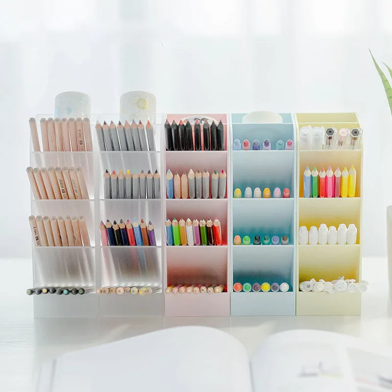 

4Pcs/lot Candy Color Desktop Organizer Multifunctional 5-layer Pen Holder Organizer Cute Desk Accessories Office School Supplies