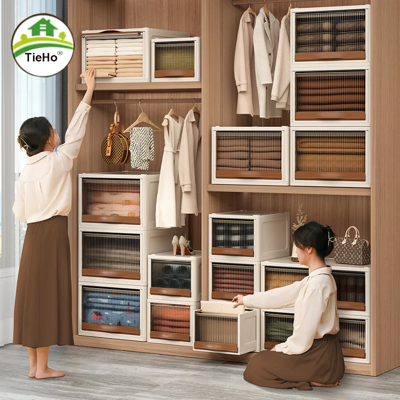 

Bedroom Transparent Clothing Wardrobe Drawer Type Stackable Storage Cabinet Sundries Storage Organizer Simple Home Furniture