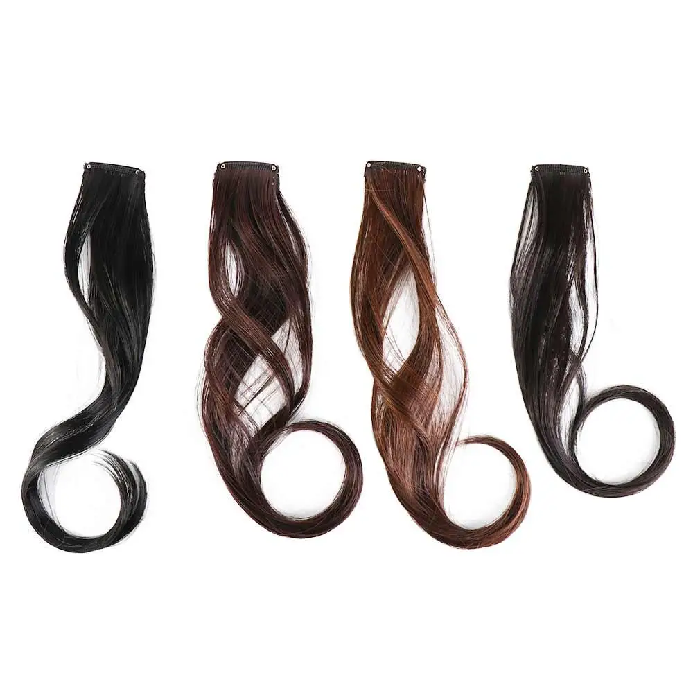 Description Picture 2 of itemFemale Hair Accessories Brown Natural Heat Resistant Fiber Middle-part Bangs Synthesis Wig French Oblique Bangs Hair Extensions