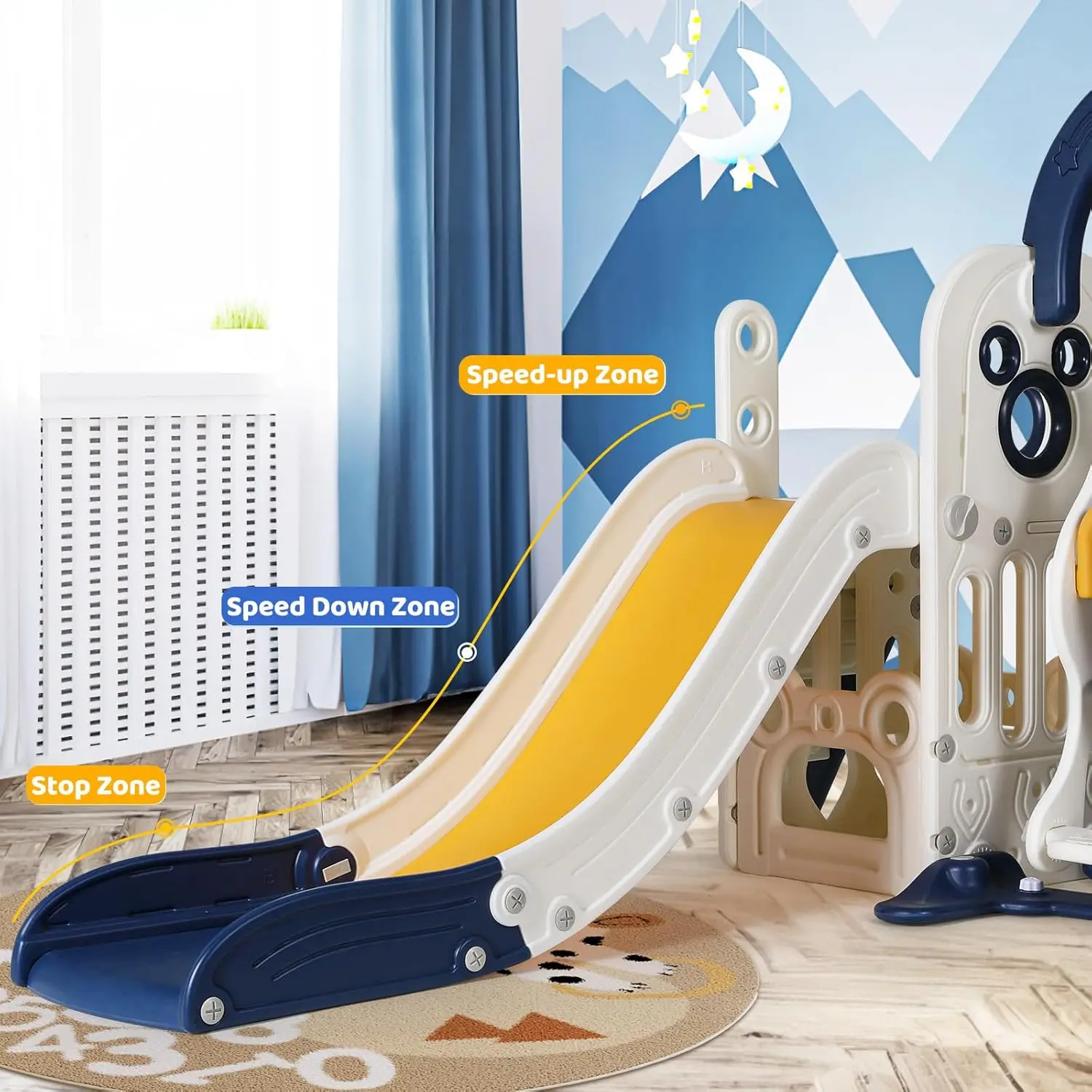 6-in-1 Toddler Slide & Swing Playset 4