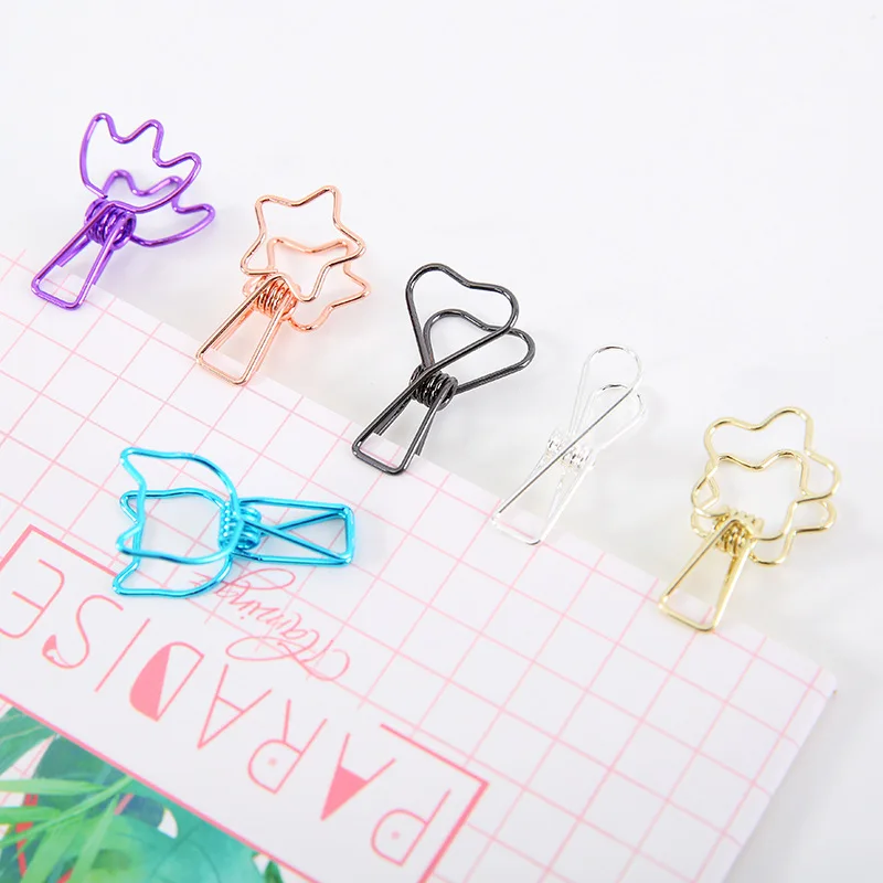 Mini Paper Clips Cartoon Cat Bookmarks Stationery Paperclips Students Paper Book Page Clips Organizer Management paper clips mini bookmark book clips 6pcs/lot