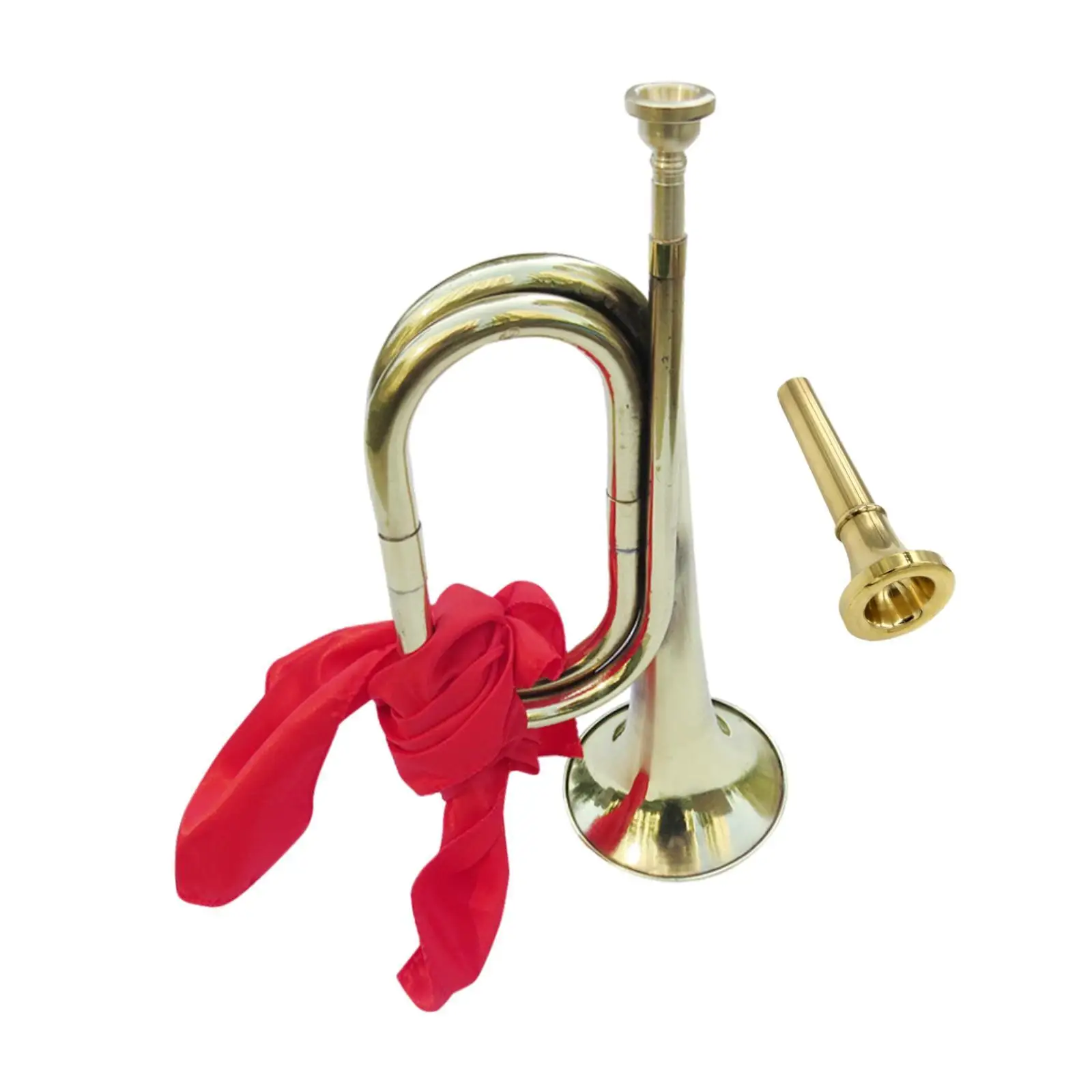 Bugle Trumpet Scouting Trumpet with Mouthpiece Classic Marching Bugle Blowing for School Band Beginner Students Kids
