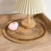 Handmade Rattan Wall Hanging Decor Round Placemat Coaster Natural Wicker Bohemia Style Decoration Rattan Woven Wall Hanging 4
