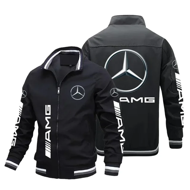 Men's Autumn Jacket Mercedes-Benz Logo Print Jacket Windbreaker Top Racing Team AMG Motorcycle Racing Jacket Custom Men Clothing