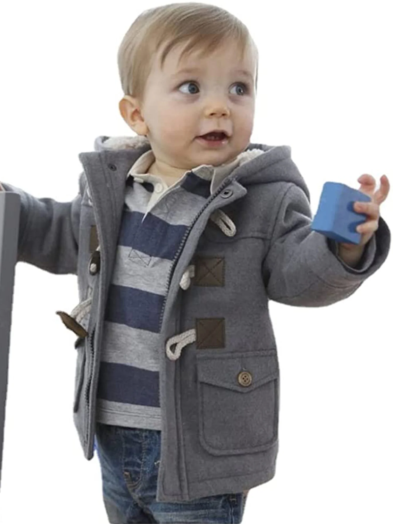 Baby Boys Girls Jacket Hooded Cotton Outerwear Children's Thick Fleece Coat Cashmere Padded Jackets Winter Boys Girls Warm Coats