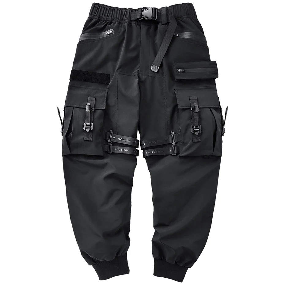 

Black Cargo Pants Men Joggers Original Fashion Streetwear Hip Hop Pants for Man Harajuku Techwear Trousers Long Zipper Tactical