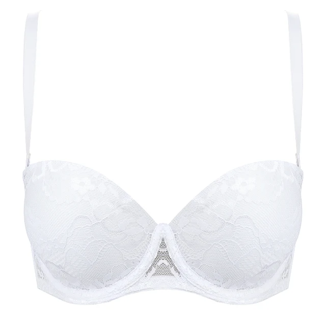 Janelim™ Ladies Double strap push-up strapless bra with butterfly lace wing  (3/4 cup A/B) B01