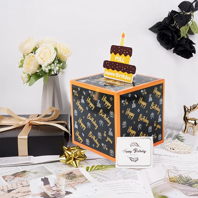 Birthday Money Gift Boxes with Pull-Out Happy Birthday Card, Fun Cash Surprise Packagin... - SKU MGB01127 - UGI Packaging