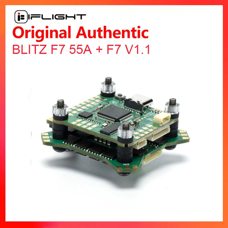 

iFlight BLITZ F7 55A 2-6S Stack with BLITZ F7 V1.1 Flight Controller / BLITZ E55 4-IN-1 2-6S ESC for FPV racing drone