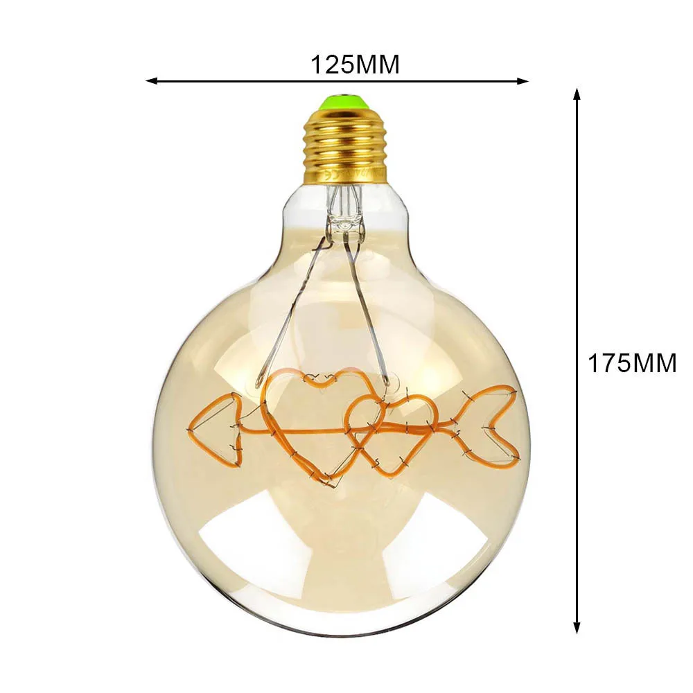 motion sensor night light Retro Edison Bulb Dimmable Led Filament LOVE G125 Decoracion Vintage Glass Night Light Bulb Industrial String Lights for home led night light