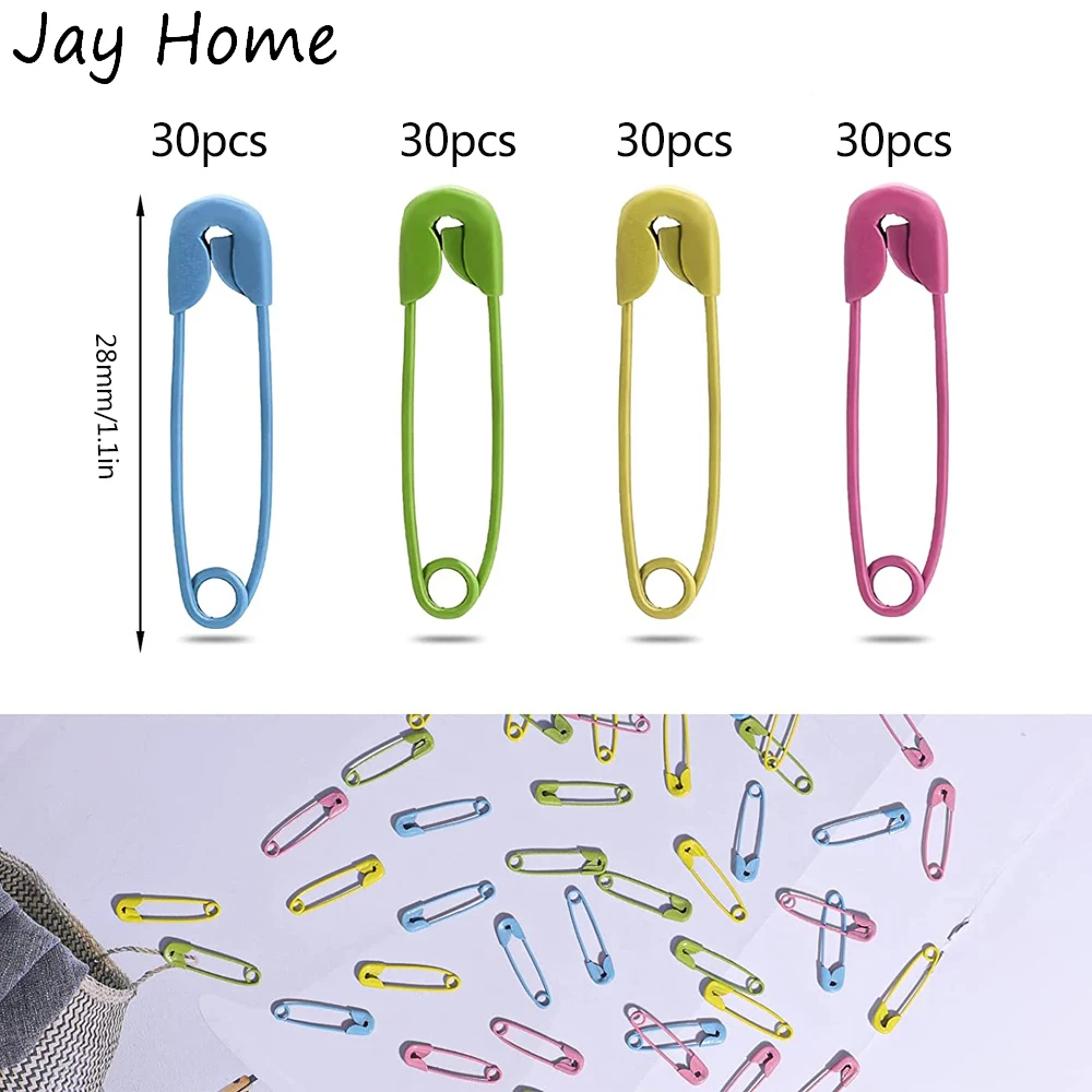 미니 컬러 안전 핀, 녹 방지 공예, 안전 핀 바늘, DIY 바느질 의류용 뜨개질 스티치 마커, 120 개, 28mm