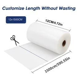 Kitchen Vacuum Sealer Storage Rolls for Food Preservation and Sous Vide Cooking, Multiple Sizes Available (12x1500CM)