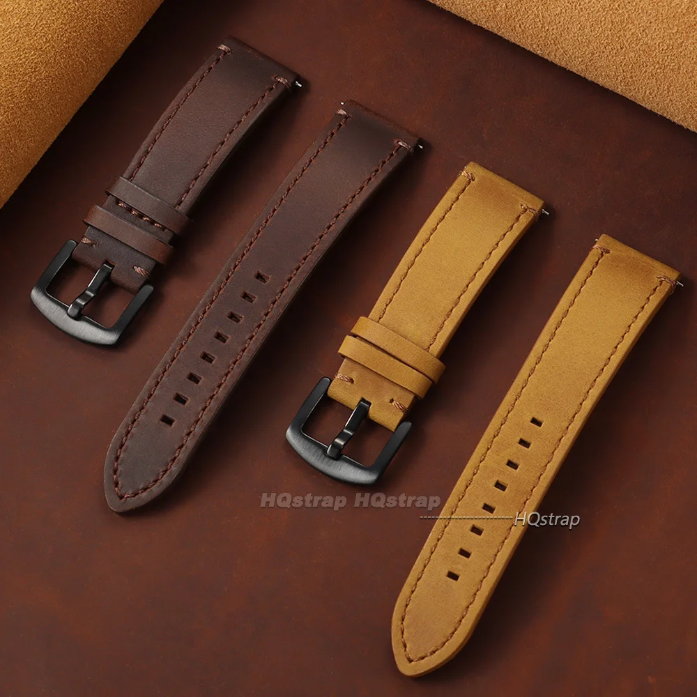 Premium Leather Watch Strap - Universal Quick Release Cowhide Bracelet
