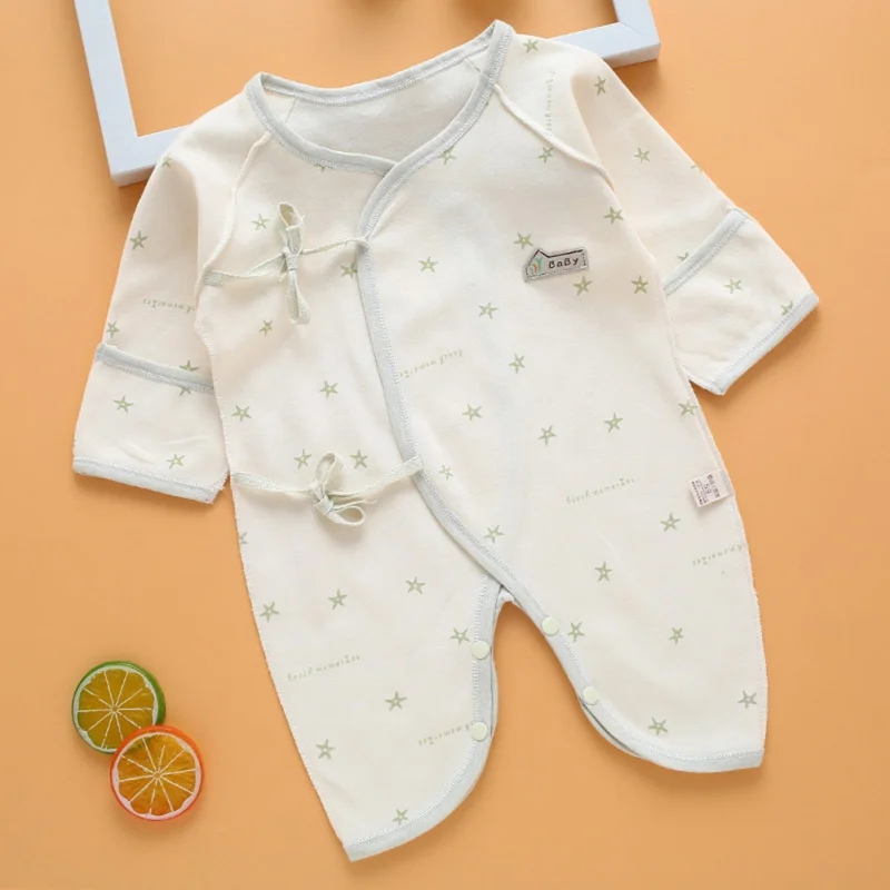 Baby Jumpsuit Sleepwear Spring Autumn Newborn Cotton Long Sleeves Cartoon Printed Girls Boys 0-3 Months