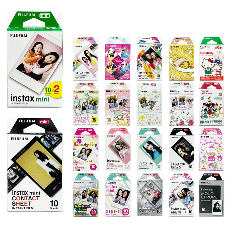 Fujifilm Instax Mini Color Frame Films Macaron Rainbow Photo Paper Per Fuji Mini 8 9 11 90 1125 70 Liplay Camera Sp-1 Sp-2 Link