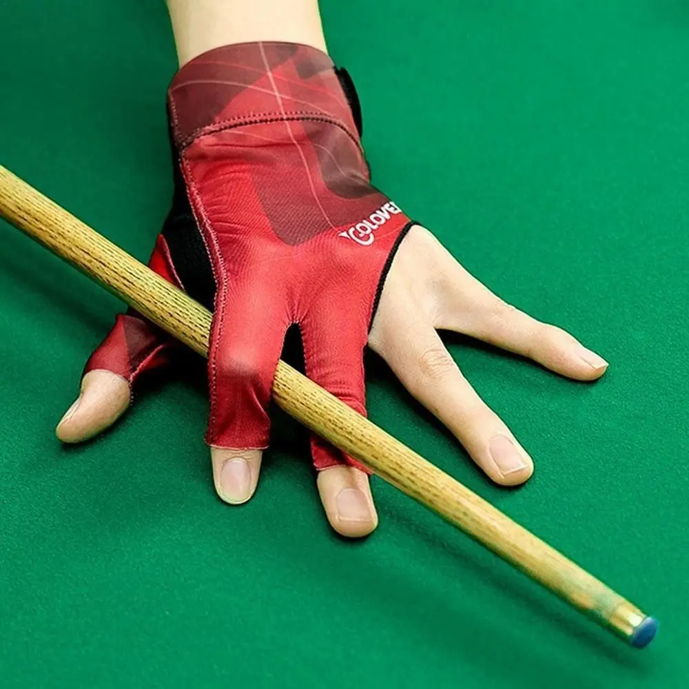 1PC Three Fingers Snooker Glove Elasticity Left Right Hand Billiard Glove Anti Skid Spandex Training Glove Fitness Accessories 2