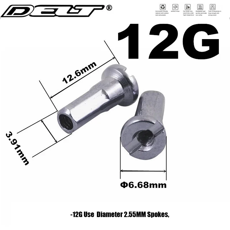MTB Mountain Cycling Bicycle E-Bike Spoke Nipples 12/13/14G End Screw Bolt Nuts Copper Parts 36 Pcs Bike Accessories Bicycle Spokes Bike Spokes Nipples