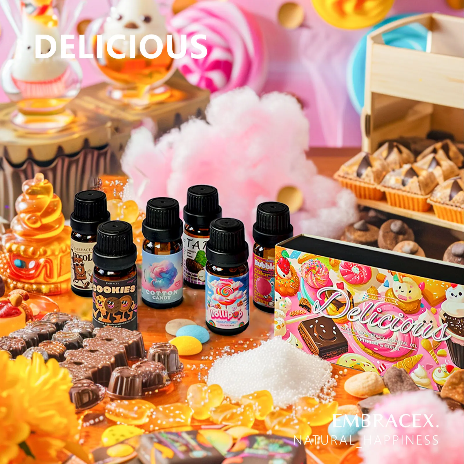 6PC/1PC 10ML nourriture gastronomique Dessert parfums sucrés ensemble délicieux huiles d'essence huiles d'aromathérapie huiles pour diffuseur fabrication de bougies