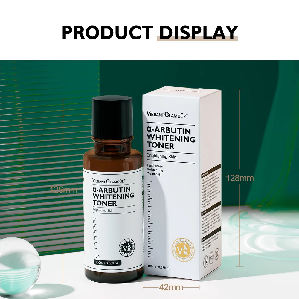 VIBRANT GLAMOUR Arbutin Whitening Toner Brighting and Moisturizing Essence Reduce Dullness Spot Acne Marks Facial Skin Care