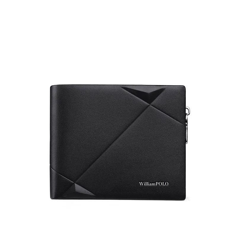 Genuine Leather Luxury Men's Wallets Multifunctional Folding Short Men's Money Bags Multiple Card Slots With Zipper Coin Purses