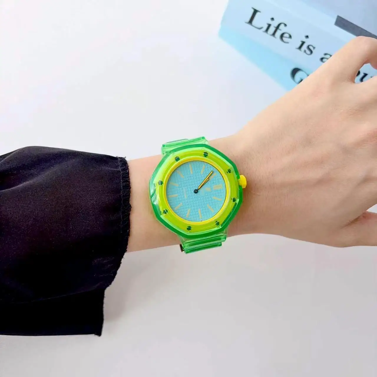 Transparent Jelly Shockproof Waterproof Watch Strap - Swatch x AP Royal Pop Collection