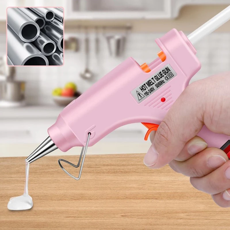 80W Hot Melt Glue Gun With 7MM Transparent Glue Stick Mini Gun Home Electric Heat Temperature Repair Tool Special Stick Set hot melt glue gun,hot glue gun,cordless glue gun