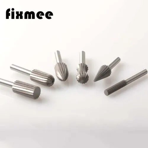 6pcs 1/4 Bearing Steel Rotary Burr Set for Dremel Drill Bits