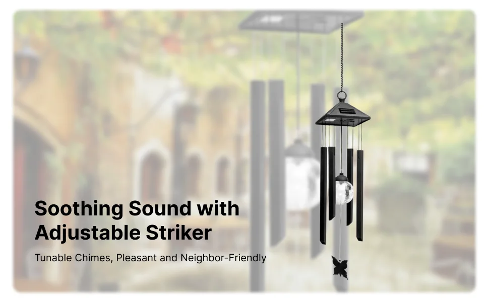 Solar Glass Ball Wind Chime 5