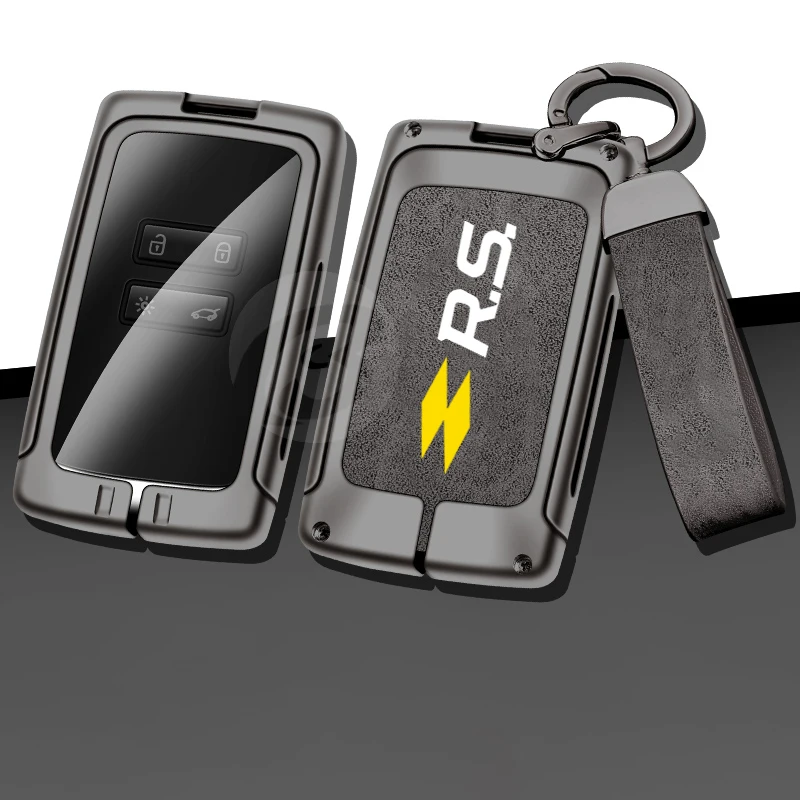 Ontto Étui Coque De Clé De Voiture Compatible Avec Pour Renault Arkana Megane Espace Scenic Laguna Koleos Clio Master Bus Zoe Télécommande Coque En Cuir Pour Clé Avec Porte-clés 4 Boutons- Bleu