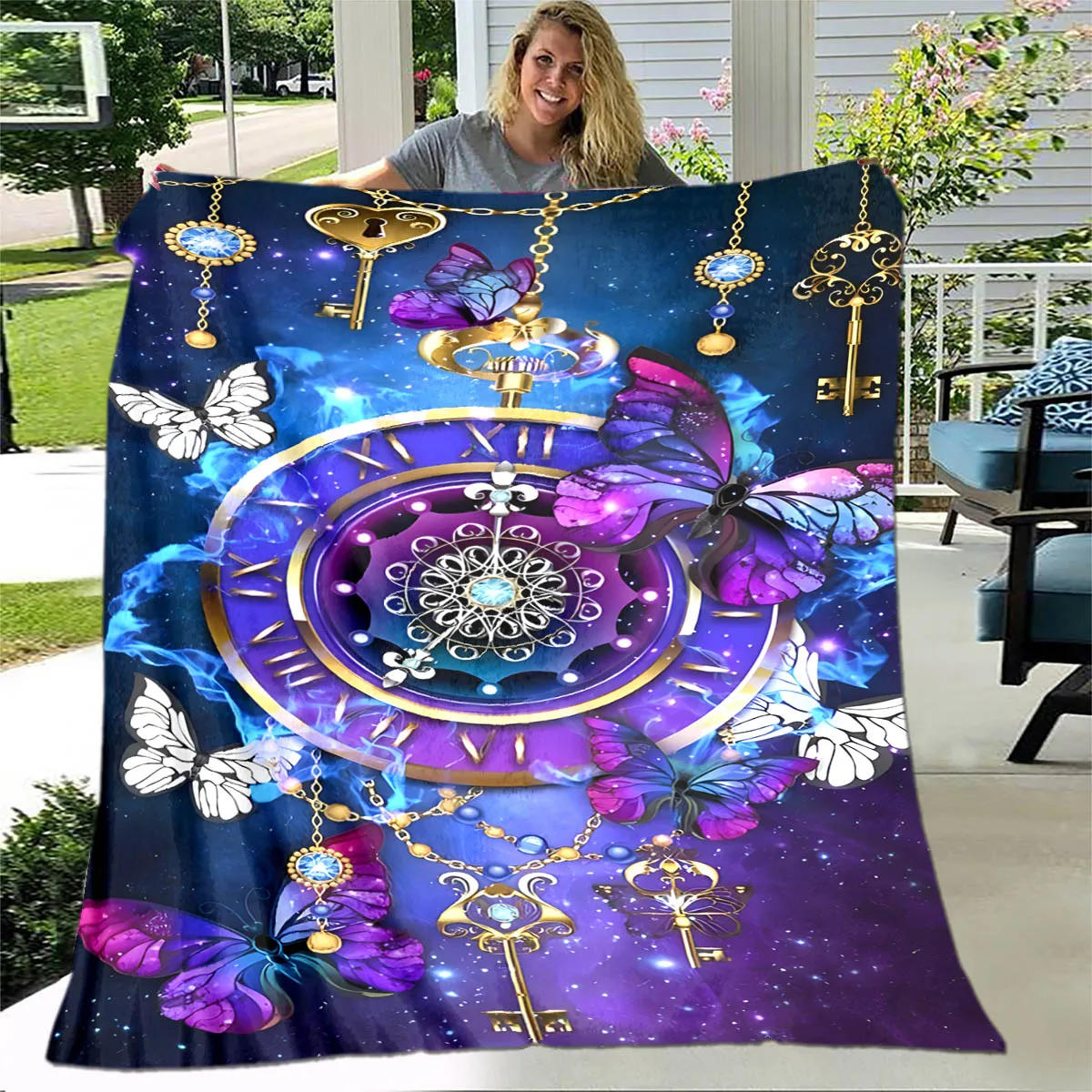 

3D Butterfly flower Printed Blanket picnic blanket Warm blanket Home Travel Born blankets for beds Birthday Gift