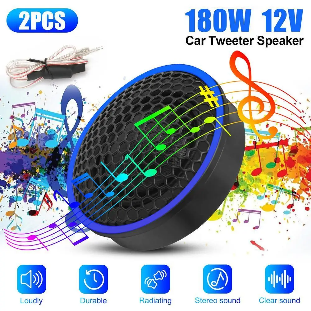 2pcs Car Dome Tweeters 92db Sensitivity High Frequency Audiophile Horn Audio Speaker Modified Accessories
