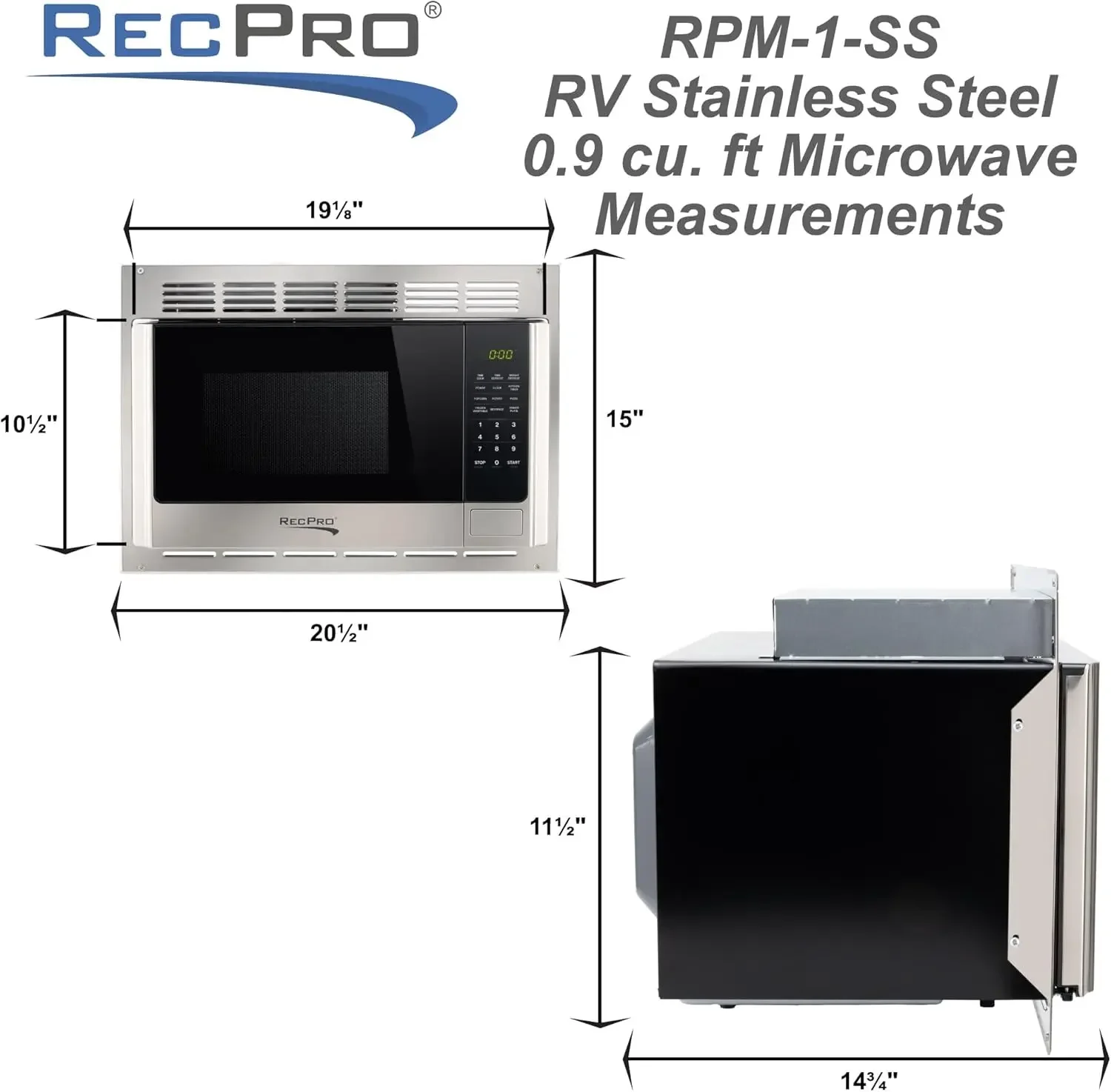 Microwave with Trim Kit | 1.0 Cu. Ft. | 900W | Direct Replacement for Greystone and High Pointe (Stainless Steel) 3