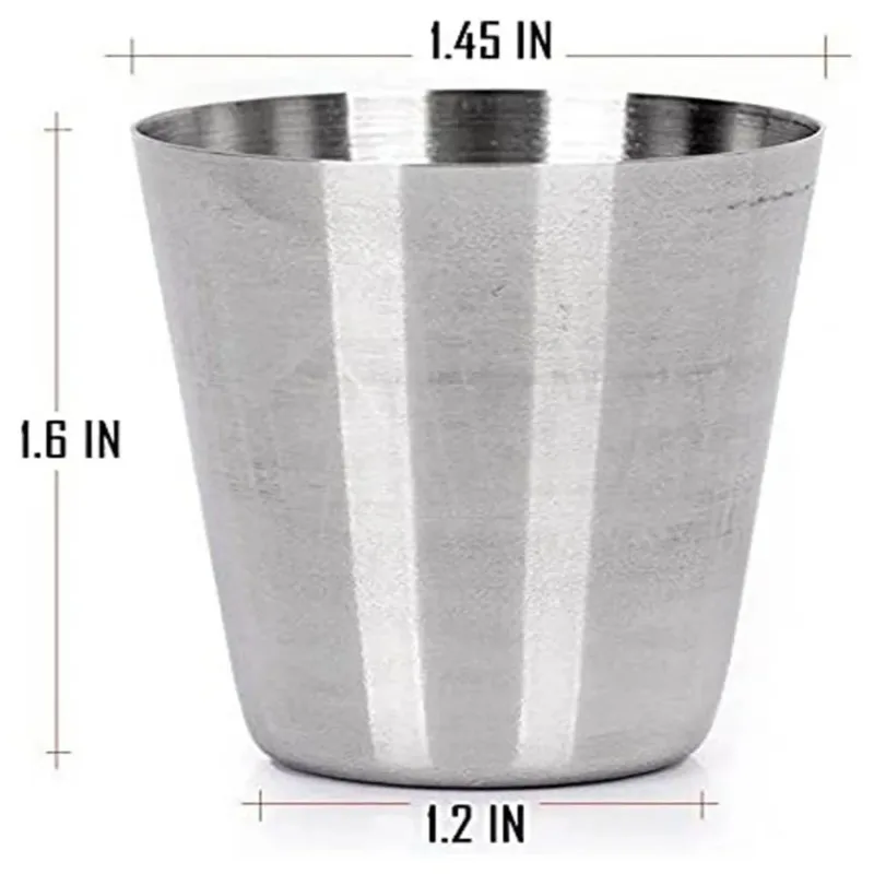 20pcs 30 Ml Stainless Steel Wine Glasses Outdoor Camping Coffee Tea Cup Silver Cup Rugged Metal Shooter Suitable
