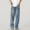 190CM Tall Men Loose Wide Leg Jeans Spring Autumn Extra Long 119CM 115CM Pants Male Teenagers Denim Overlong Ultralong Trousers 5