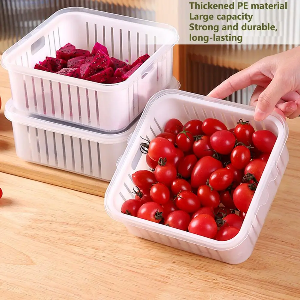 Refrigerator Flip Top Storage Box Double Cell Crisper with Lid Fruit Food  Storage Box Kitchen Grain Sealed Box Plastic Container - AliExpress