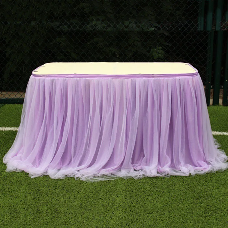 Table Skirt 100*75cm Party Table Skirt Tulle Table Cloth for Wedding Christmas Baby Shower Birthday Events Banquet Decor Home Decor
