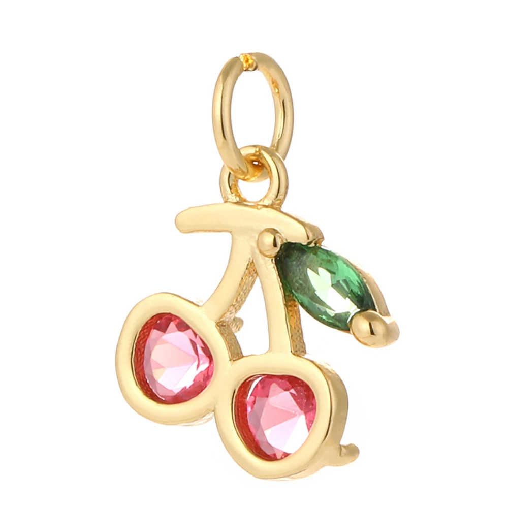 Cute Cherry Bee Charms for Jewelry Making Supplies Animals Plants Gold Color Snake Diy Earrings Necklace Bracelet