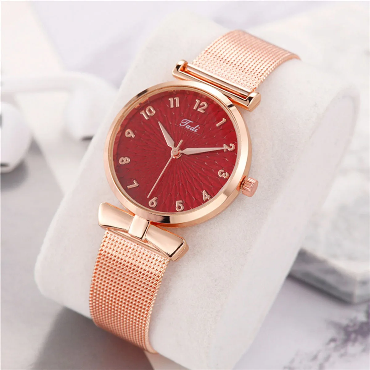 Móda ženy hodinky 6ks sada elegantní ženské wristwatches magnetický pletivo pás růže ženský hodinky náramek montre femme reloj mujer