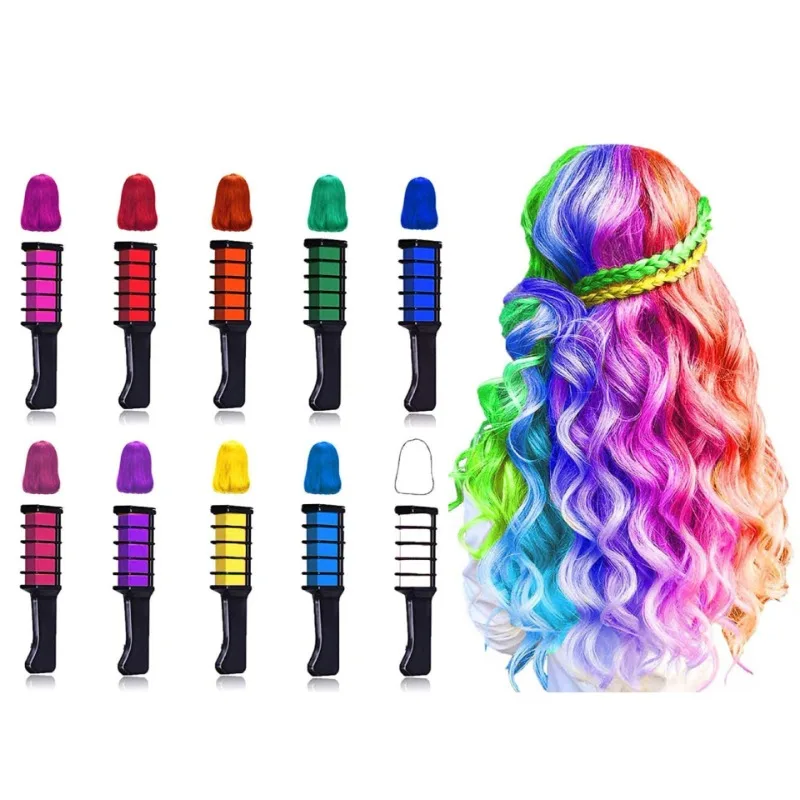 

1PCS Children Multi Color Hair Dye Comb Set Fashion Makeup Toy Kits Disposable Hair Dyeing Comb Toys For Girl Paint Hair