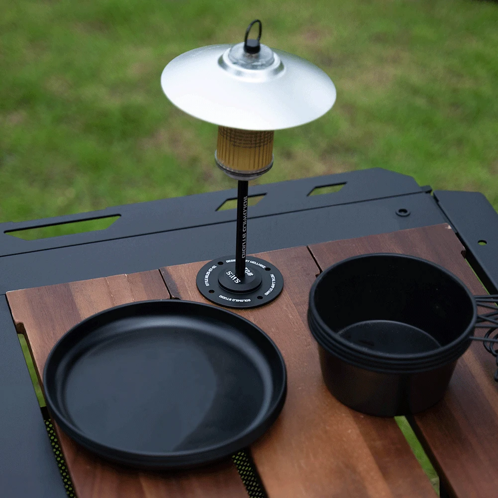 Portable Desktop Lamp Stand Aluminum Alloy Outdoor Lantern Bracket Camping Lights Support for Camping