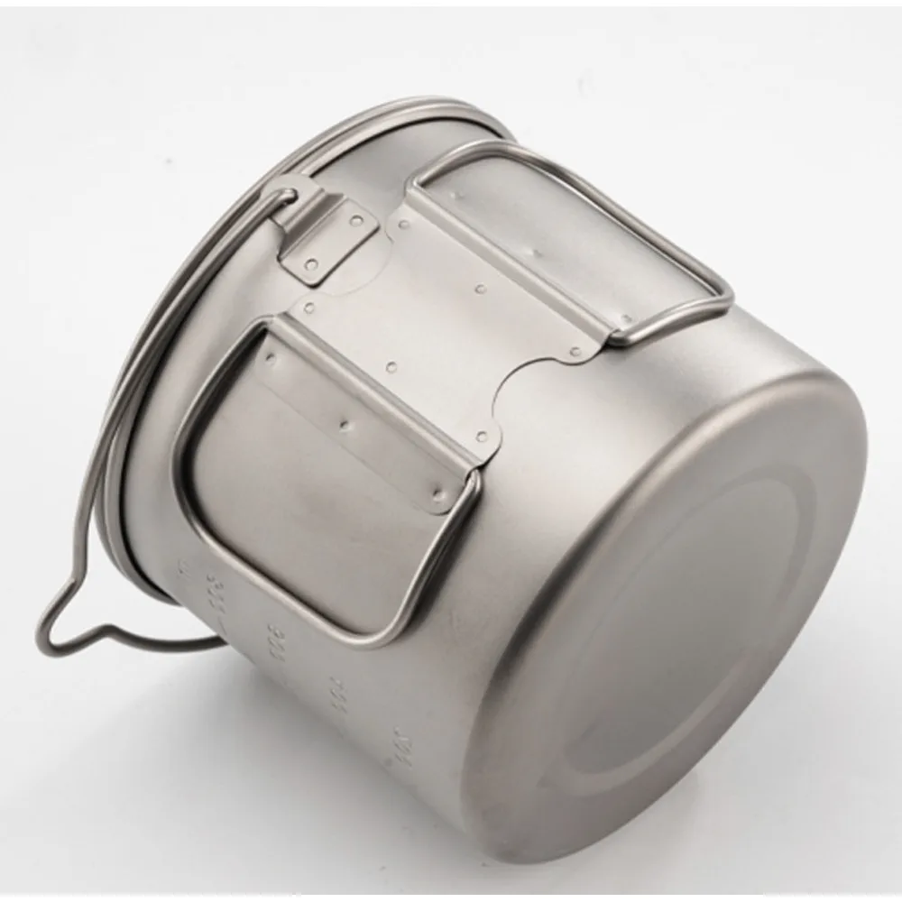 Outdoor pure titanium camping can be lifted, water stewing soup, boiling tea cup, folding mug_voghion.com